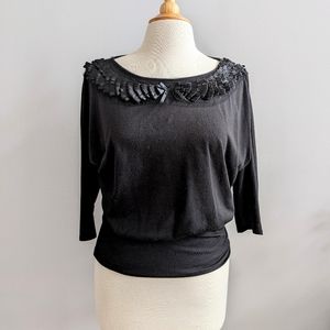 Silence and Noise Black Ribbon Top